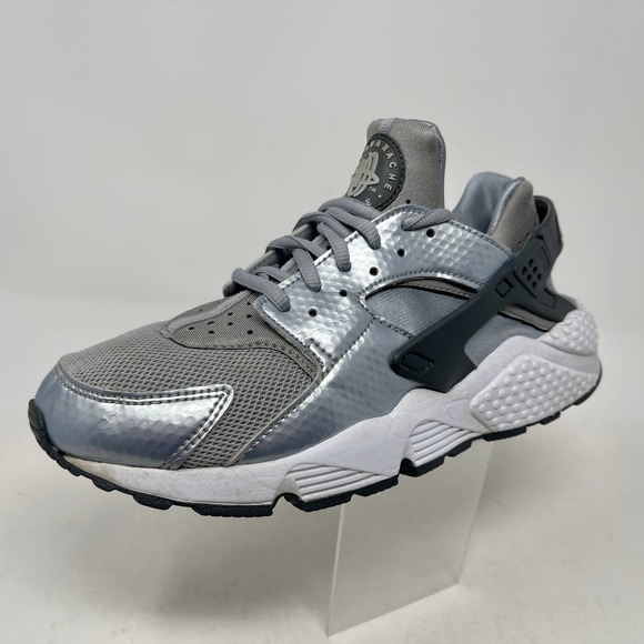 Nike Air Huarache Run Trainers Grey/Silver/White Womens 8 S1131-700 - Picture 1 of 11